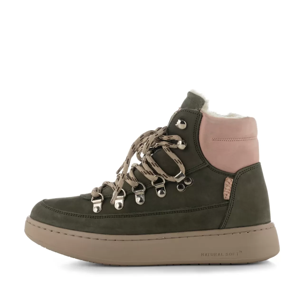 Store WODEN Iris Nubuck  - Green/Rose