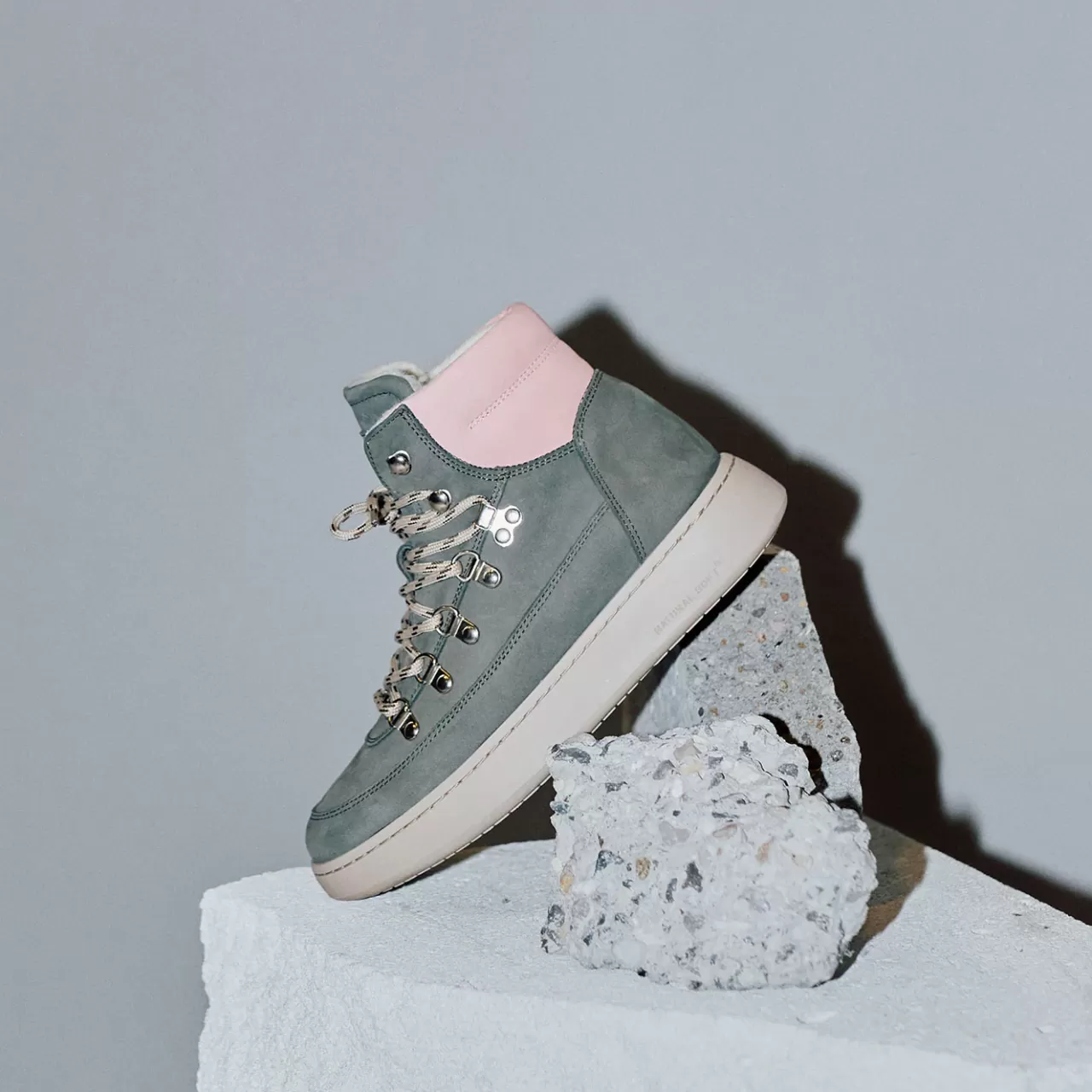 Store WODEN Iris Nubuck  - Green/Rose
