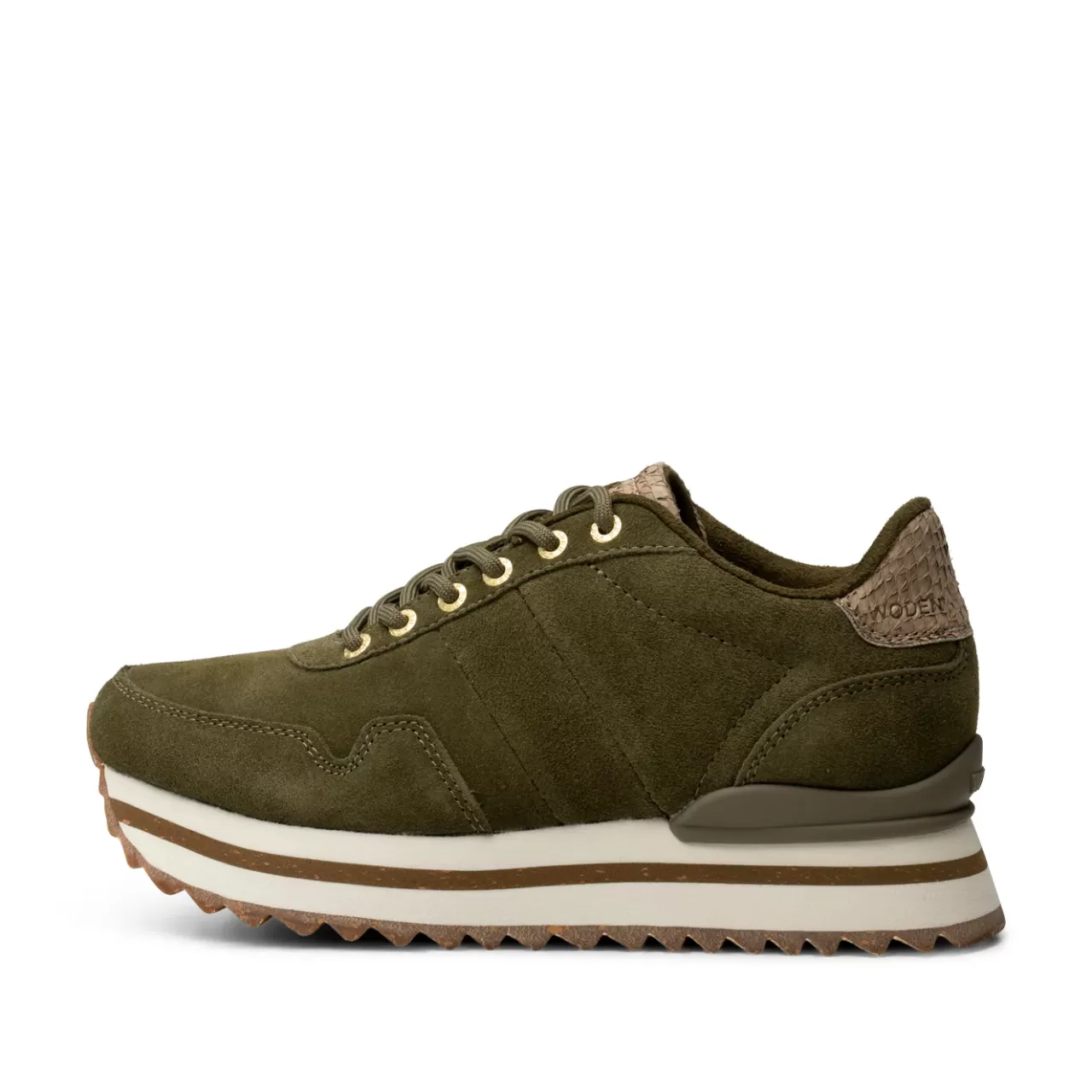 Cheap WODEN Nora III Suede Plateau - Dark Olive DarkOlive